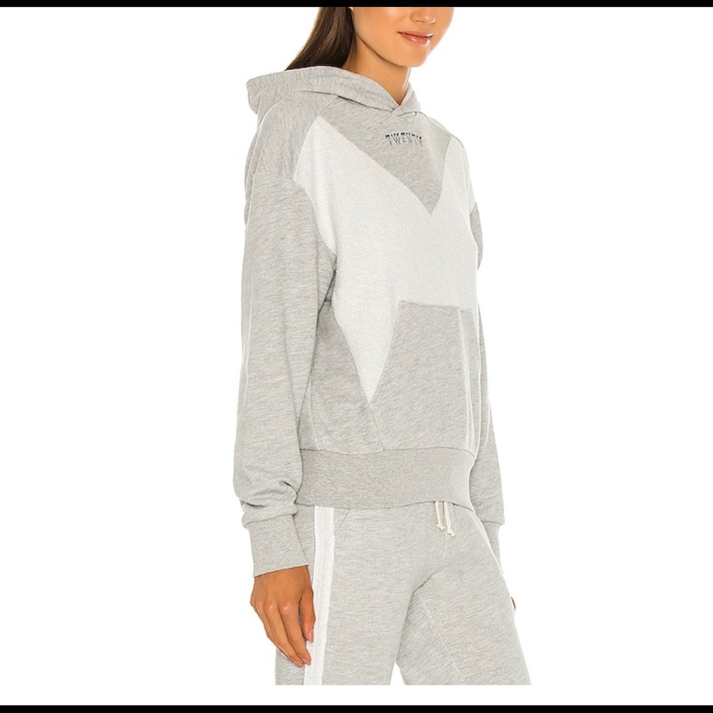 Women's Gray and White Hoodie